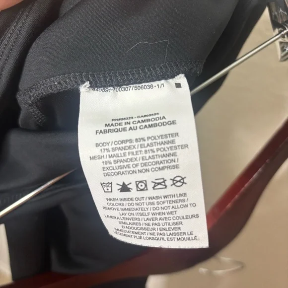 Nike Team One 7/8 Tight Black Leggings High Rise Mesh Ankle Size XS - Picture 8 of 8